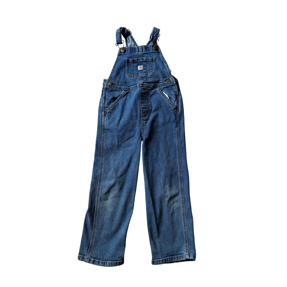 Carhartt Kids Overalls 4T Blue Denim Bib Dungarees Workwear OX8665-B